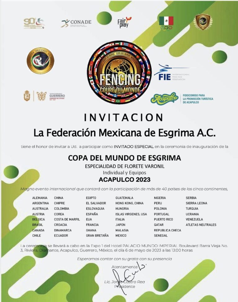 La elegancia se dará cita en Guerrero, con la celebración de la Copa del Mundo de Esgrima