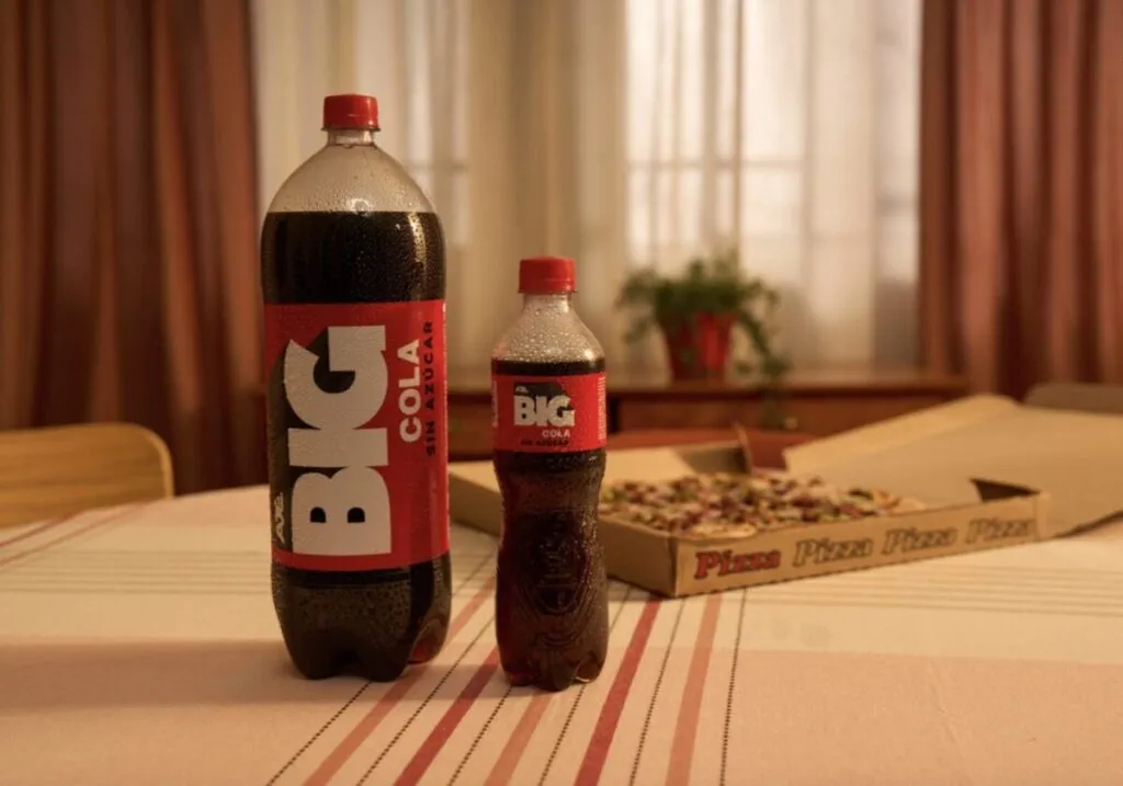 Producto Big Cola como parte de una estrategia comercial vinculada a la gastronomía mexicana.