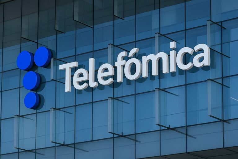 Fachada del edificio de Telefónica con logotipo, representa la salida de Telefónica México