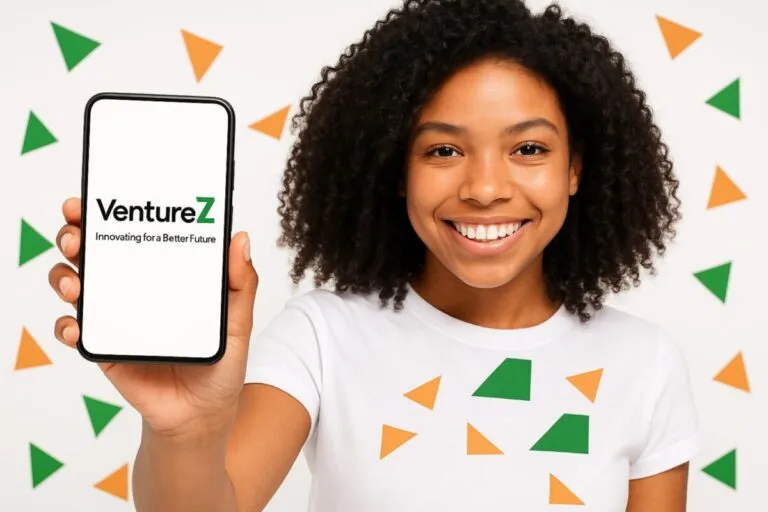 Joven colombiana muestra su proyecto innovador para Venture Z en un entorno moderno