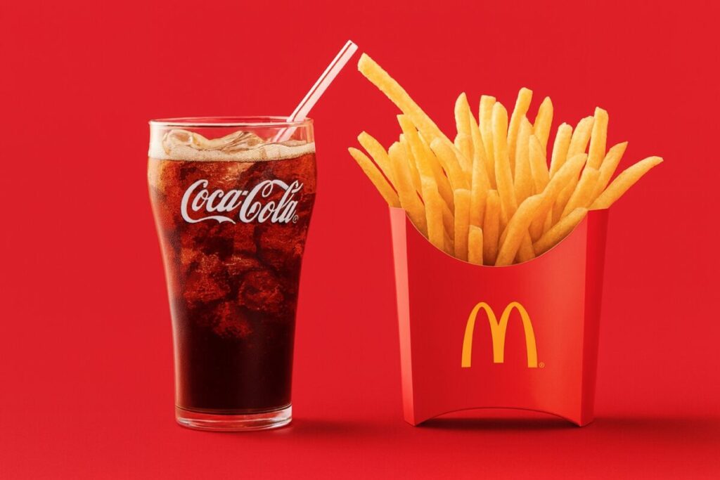 Ilustración de la alianza Coca-Cola y McDonald’s como modelo global de integración y expansión