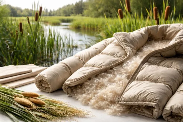 Material BioPuff sostenible aplicado a moda regenerativa desarrollada en Reino Unido