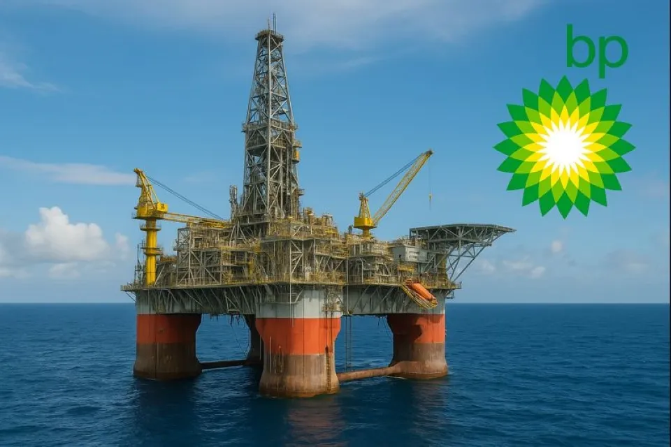 Plataforma semisumergible de BP operando en el Golfo de México, símbolo de eficiencia energética offshore