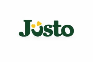 Logotipo de Justo supermercado con estilo editorial profesional, tras el anuncio de cierre de operaciones en México