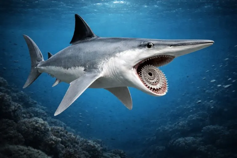Fósil de Helicoprion con mandíbula en espiral reconstruida mediante escaneo 3D de alta precisión