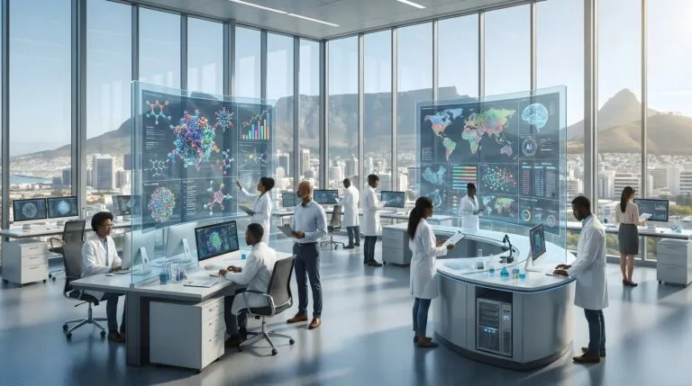 Ecosistema de innovación en Sudáfrica con IA en I+D para acelerar innovación y atraer inversión en sectores estratégicos