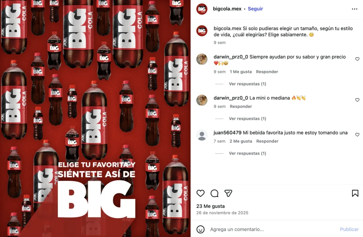 "Siéntete así de Big", la campaña de aJEMEX para Big Cola.