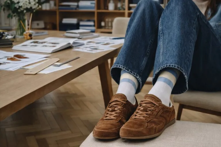 Oficina moderna de Gant Footwear con diseño escandinavo y calzado en exhibición