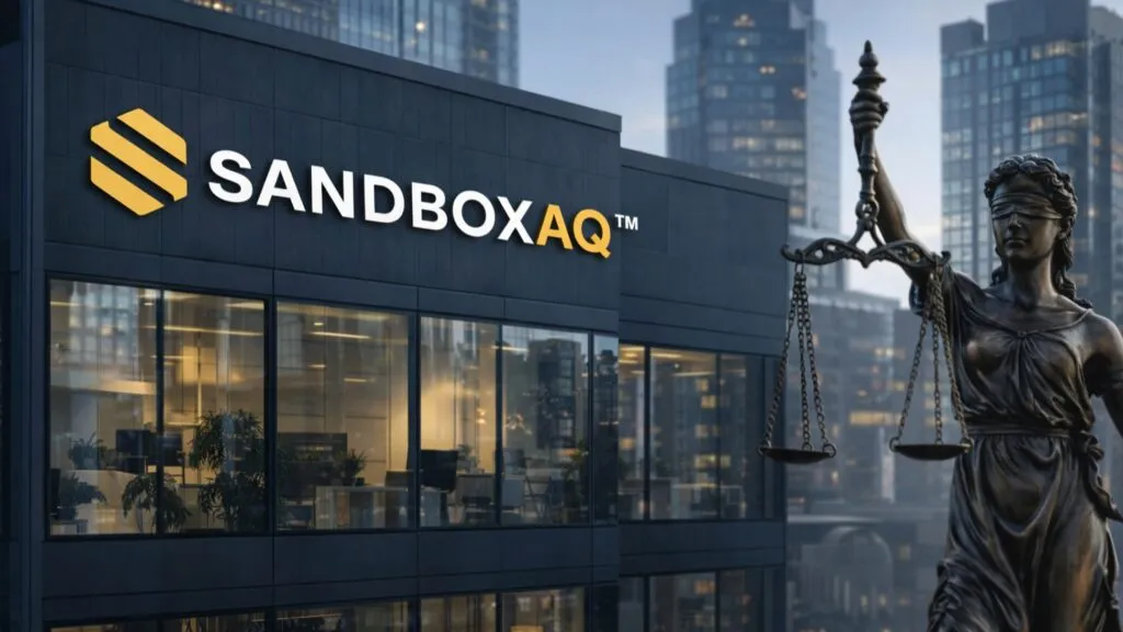 Oficina corporativa de SandboxAQ en contexto de controversia legal y demanda presentada por exejecutivo