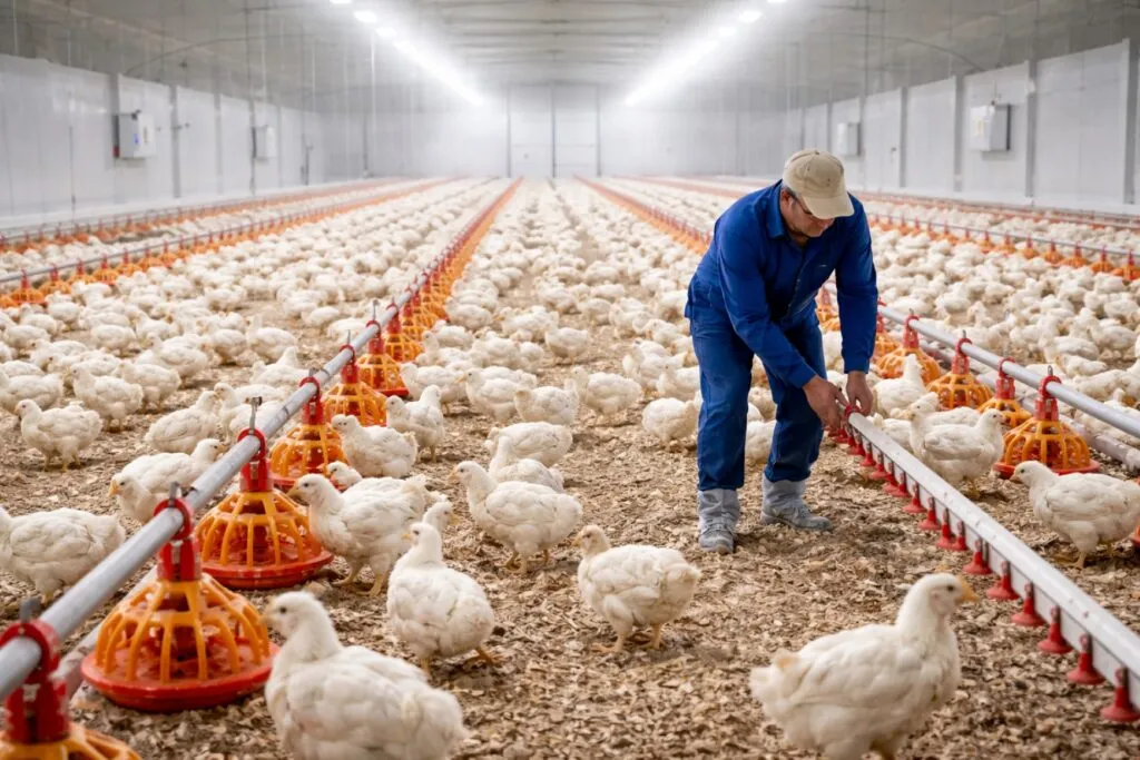 Granjas modernas con equipos automatizados que reflejan tecnificación avícola y eficiencia productiva en México.