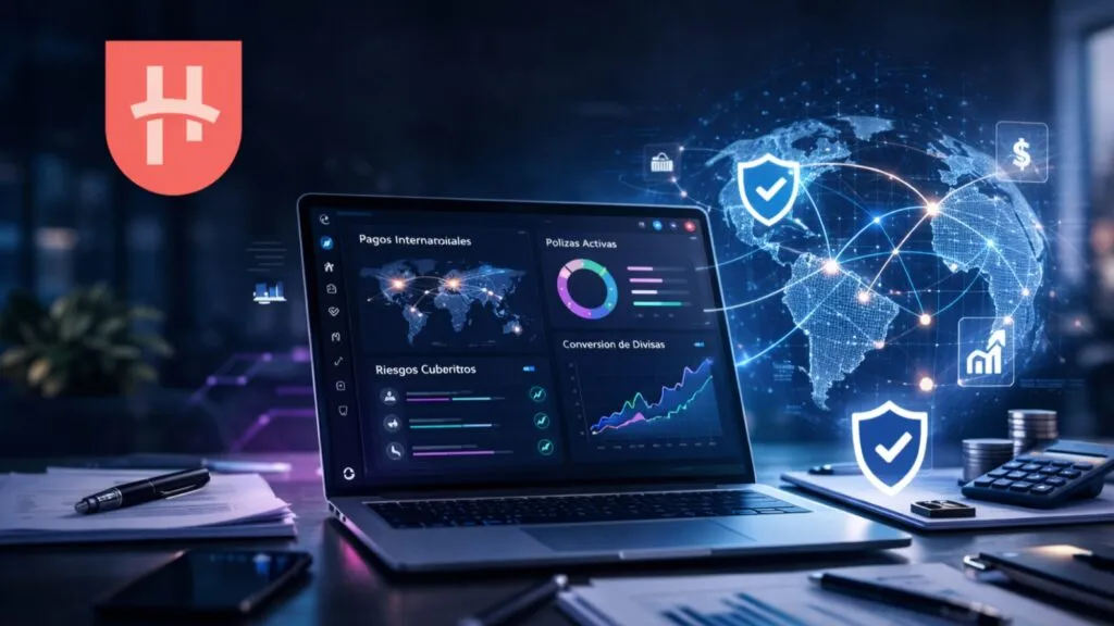 Dashboard digital de brokerage de seguros con métricas automatizadas y gestión de pólizas empresariales