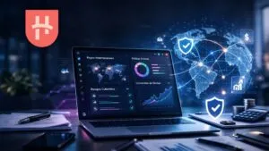 Dashboard digital de brokerage de seguros con métricas automatizadas y gestión de pólizas empresariales