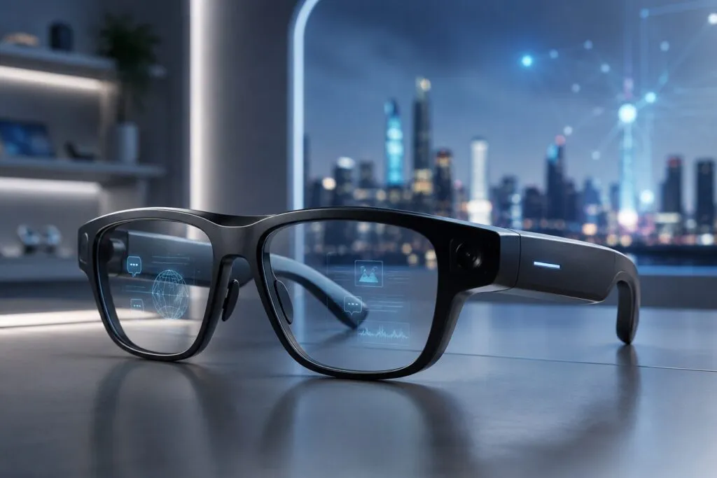 Gafas inteligentes de Samsung y Google con inteligencia artificial y diseño moderno para wearables tecnológicos