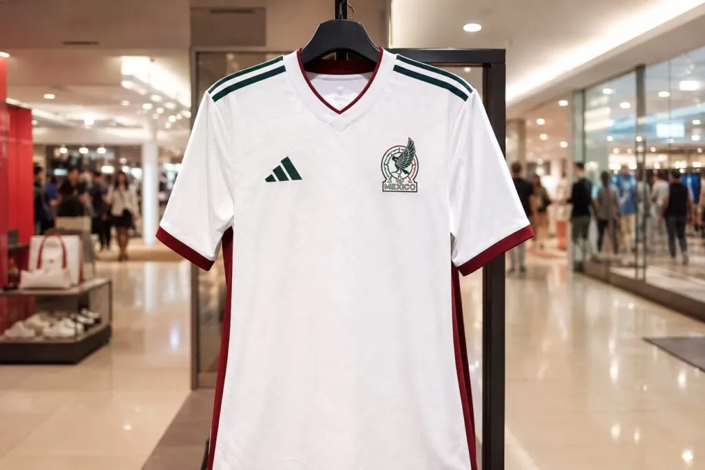 Jersey Selección Mexicana Adidas con tecnología Climacool disponible en promoción de Sanborns por 1,899 pesos.