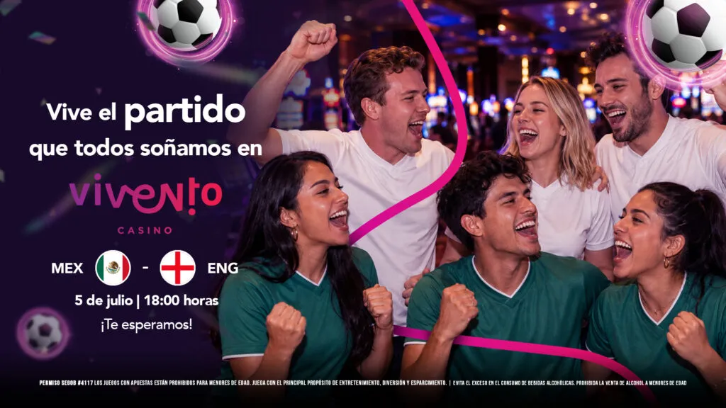 Vivento Casino realizará Watch Party para el partido México vs Inglaterra.
