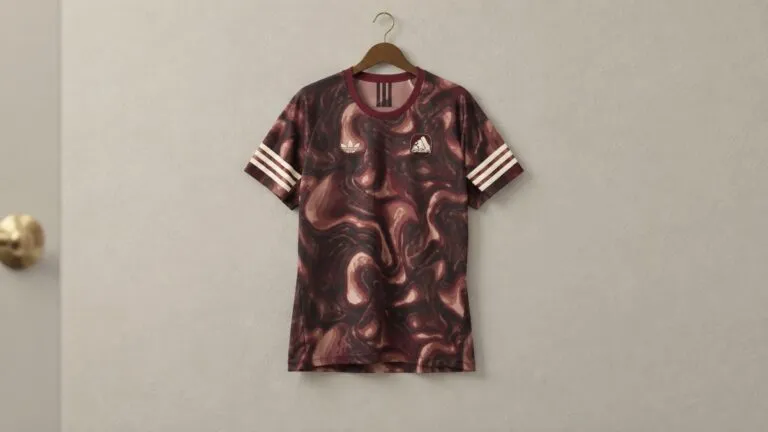 Tenis, ropa y accesorios en tonos café y crema que representan la colección de Tim Hortons y adidas en Canadá.